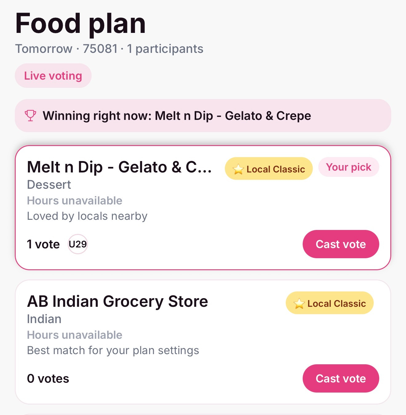 Bitelyt user profile and food passport progress screen.